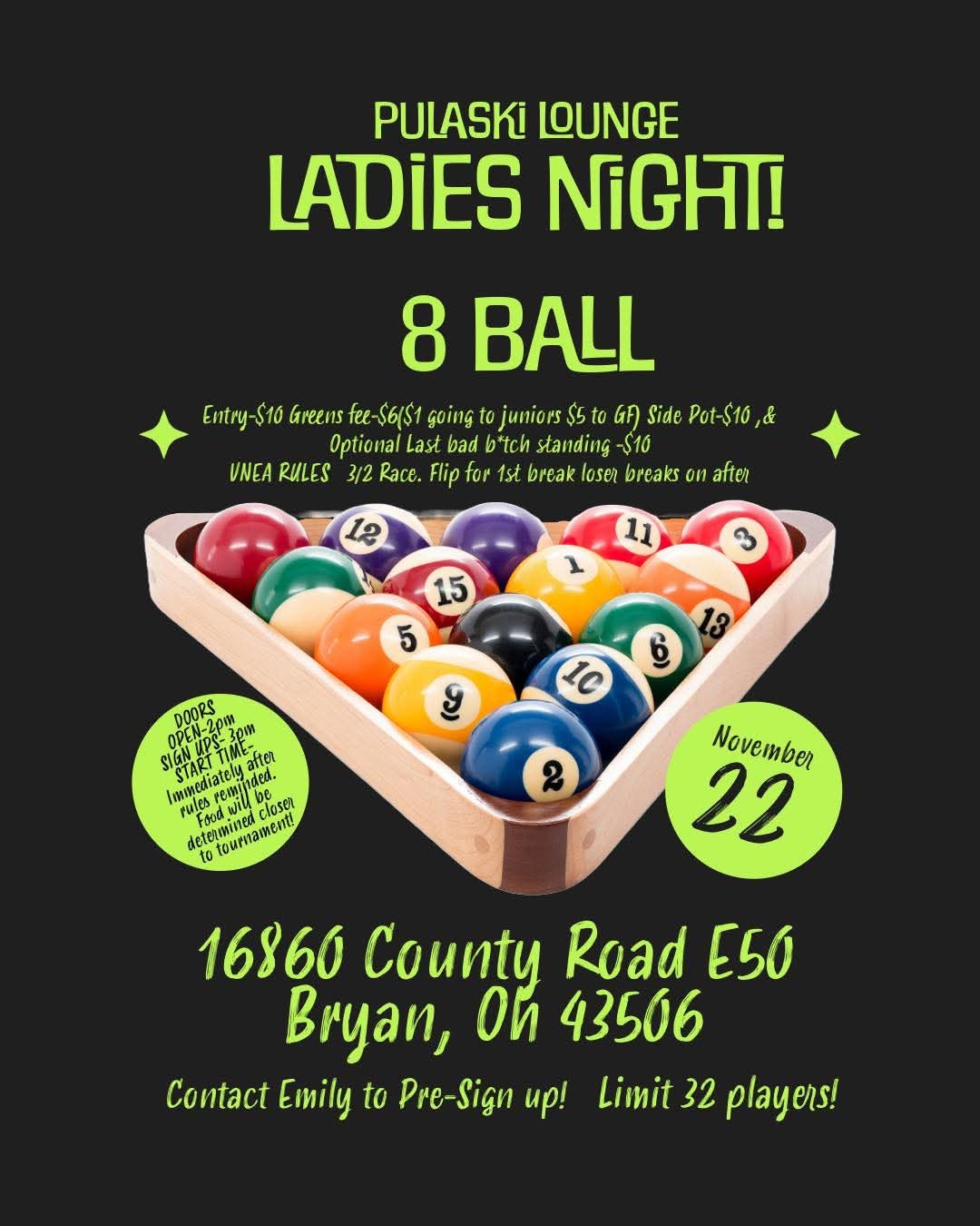 Tournament flyer / rules image